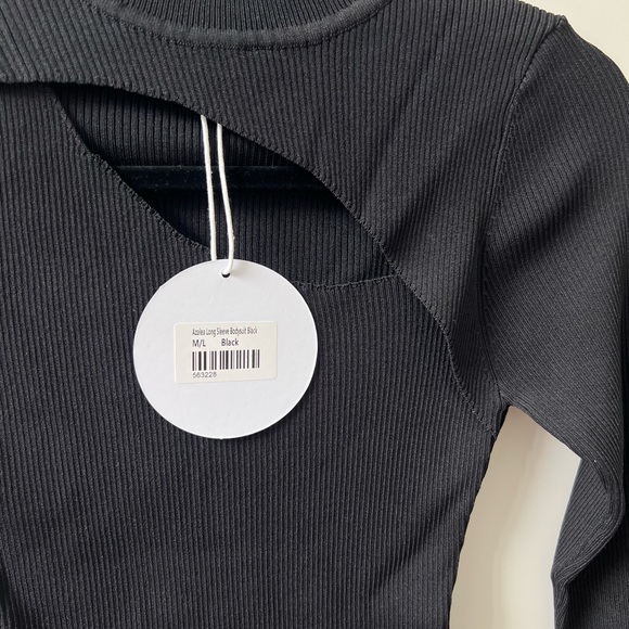 Princess Polly Azalea Black Ribbed Bodysuit Black NWT - Picture 2 of 5